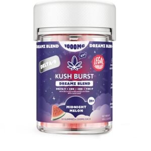 DELTA 9 THC GUMMIES + CBN + CBD + THC-P – MIDNIGHT MELON DREAMZ BLEND – KUSH BURST