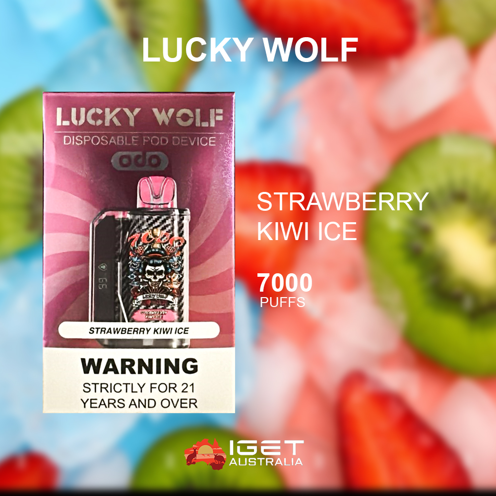 LUCKY WOLF STRAWBERRY KIWI ICE – 7000 PUFFS